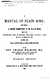 Manual of Plainsong  Cover