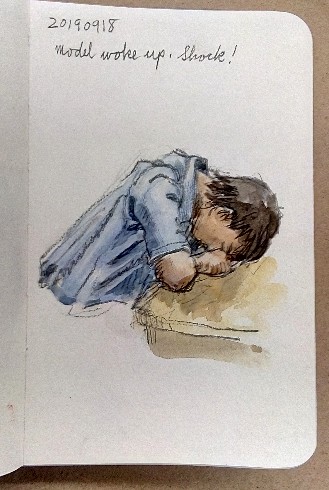 sleeping student sketch